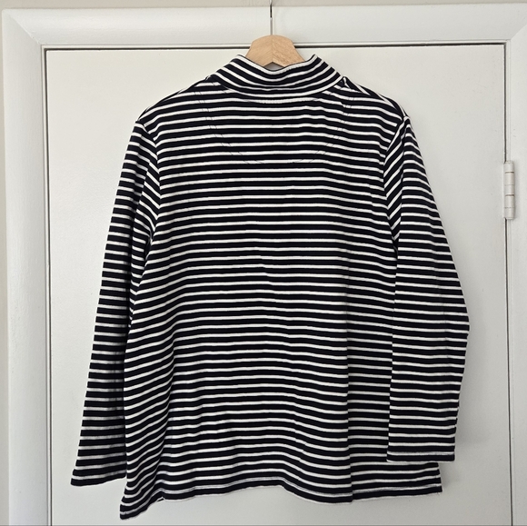 Joules Navy Stripe Quarter Zip Pullover Size 12 - Picture 2 of 4